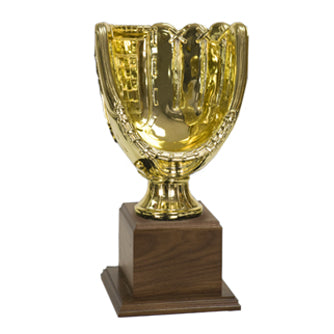 Gold "Official Size" Baseball Glove Trophy