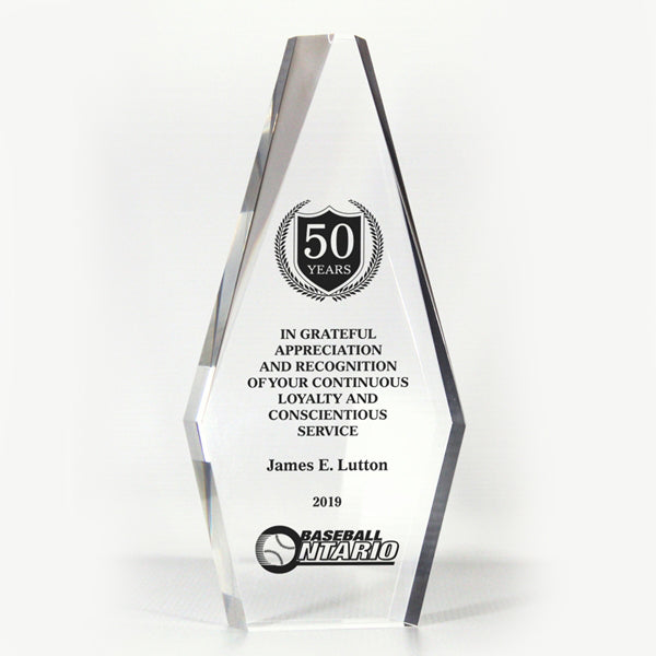 Acrylic Diamond Award with Beveled Edges