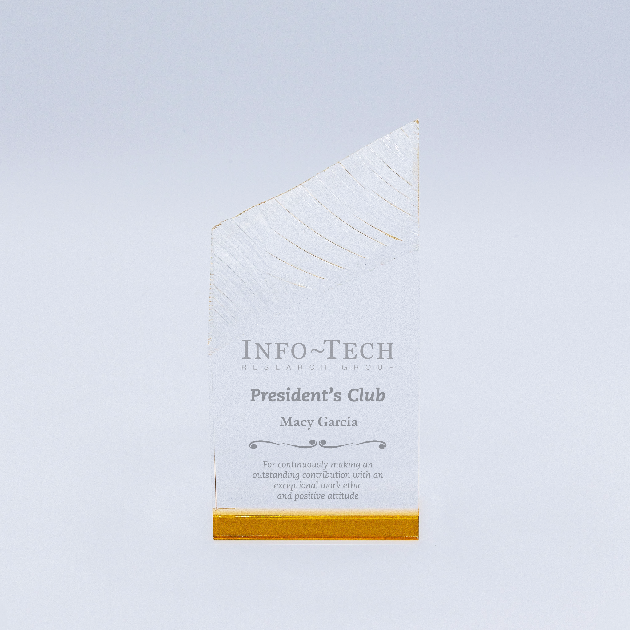 Carved Acrylic Tower Award
