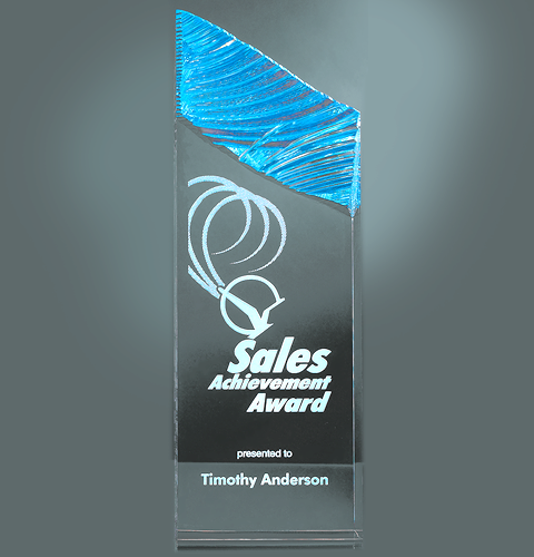Blue Acrylic Tower Award