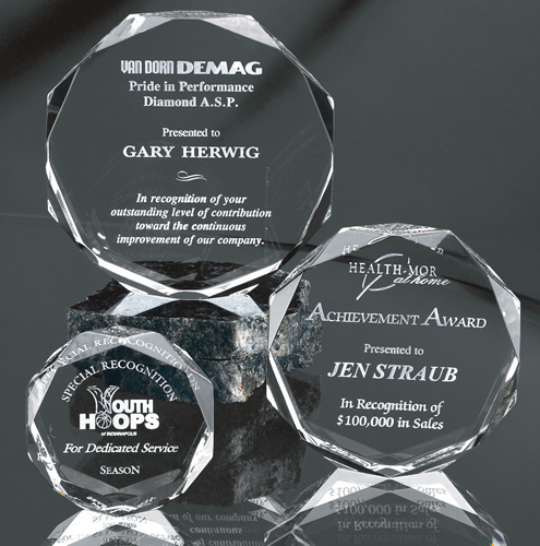 Acrylic Multi-Faceted Octagon Award