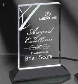 Acrylic Block Award on Base - 5" x 7" - Nothers