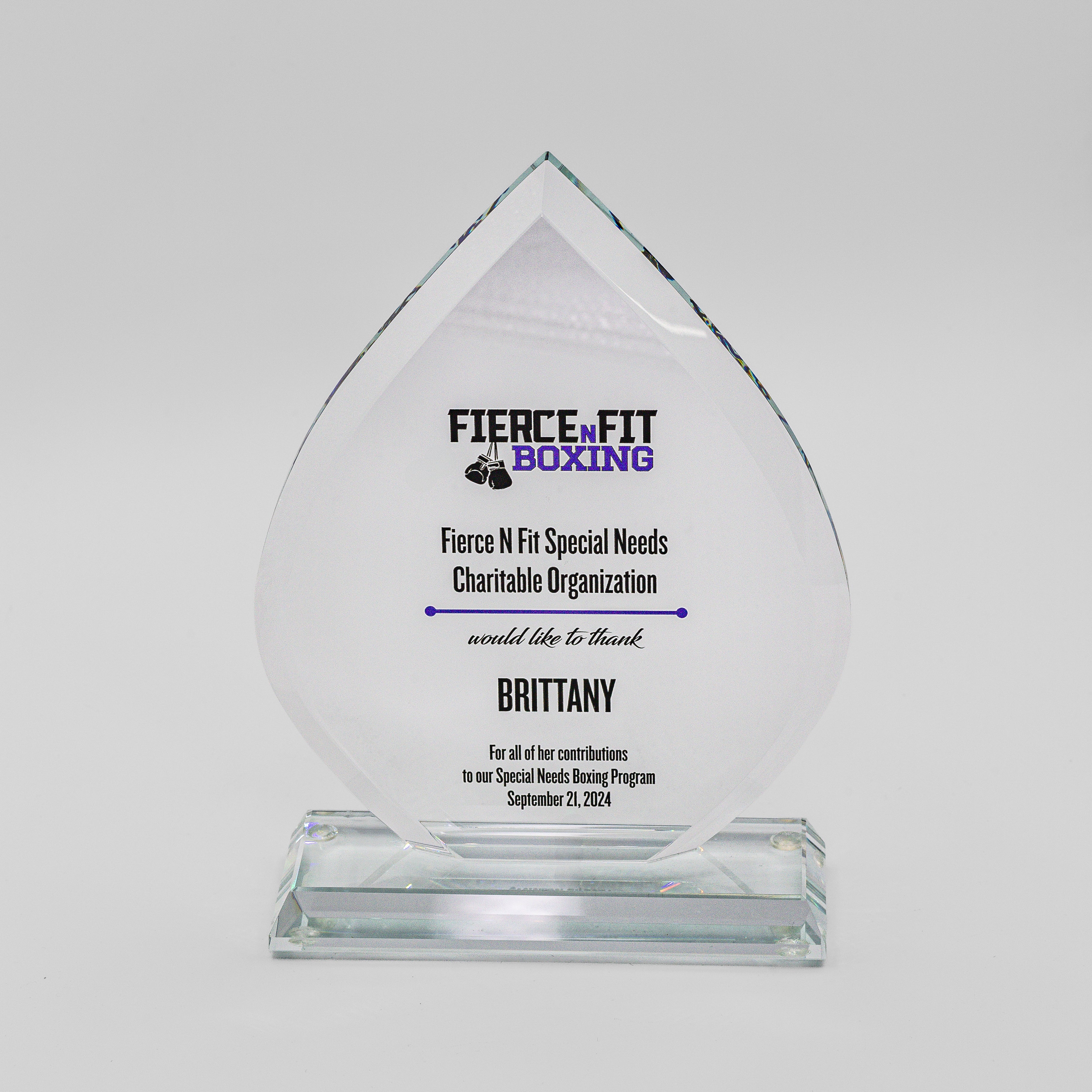 Serenity Teardrop Glass Award