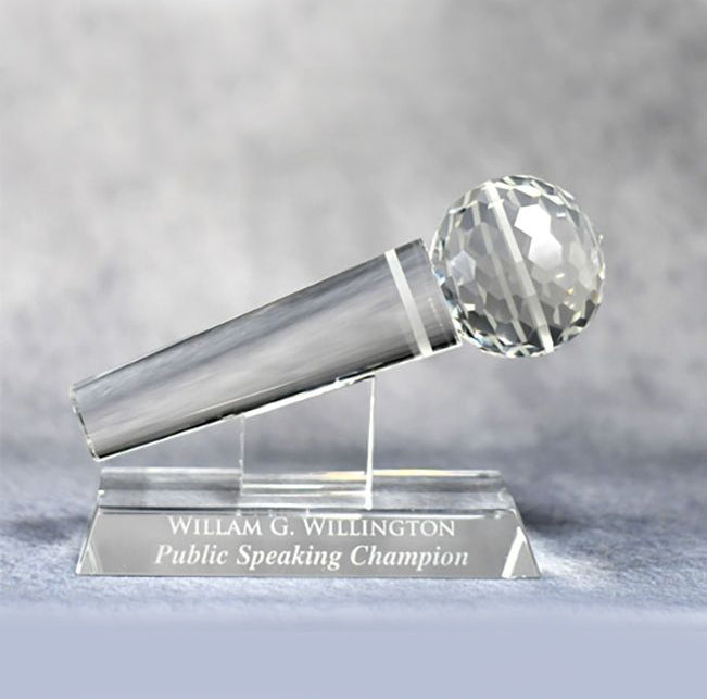 Crystal Microphone Award with Base