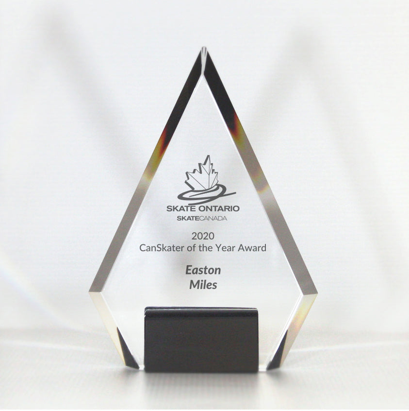 Crystal Diamond Award with Chrome Base - - Nothers
