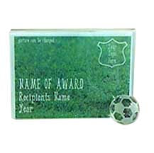 Glass Plaque with Soccer Ball Inset