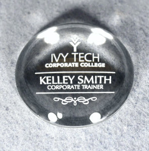 Crystal Paperweight Award - Low Profile Dome - - Nothers