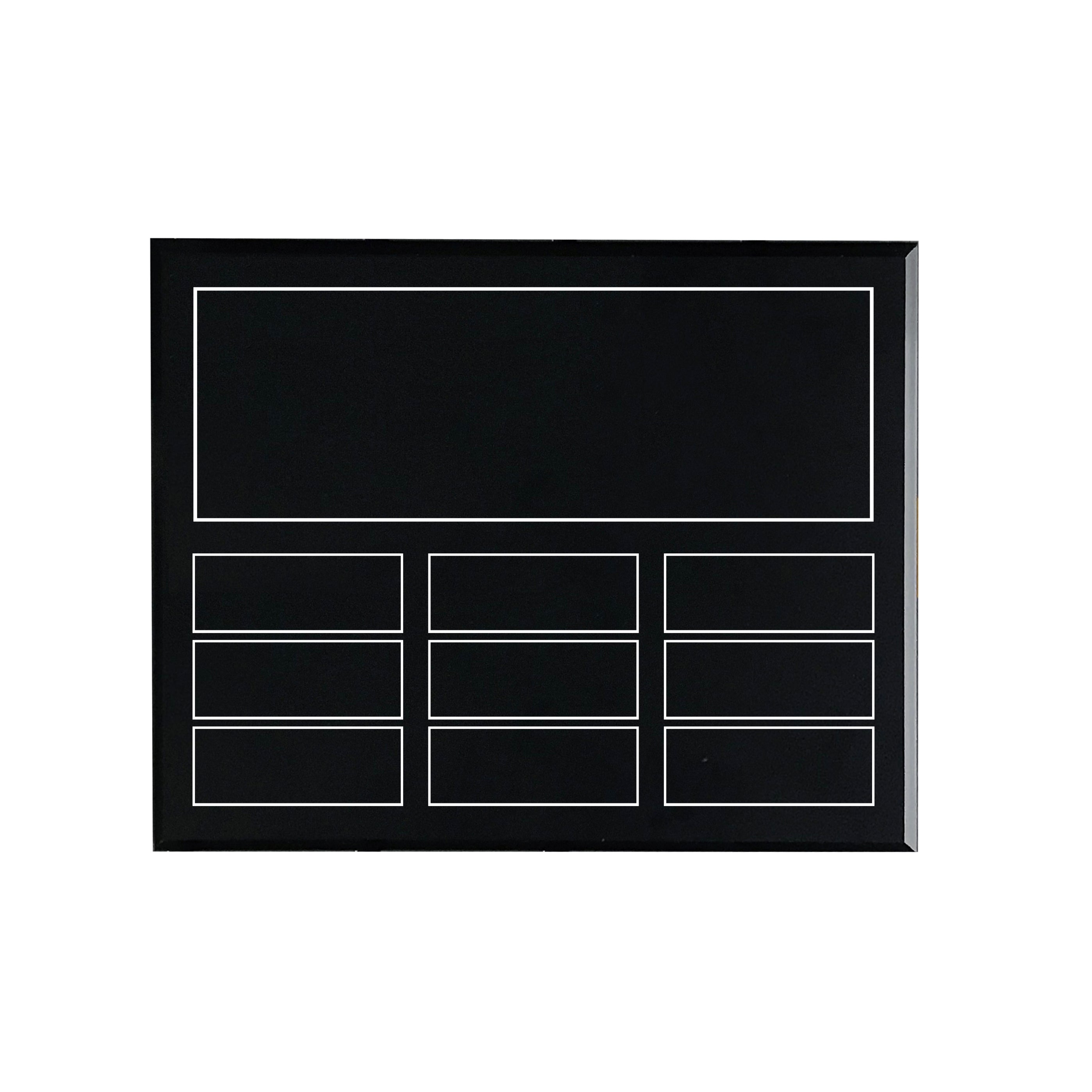 9 Plate Annual Award Plaque - Black Laminate - Nothers