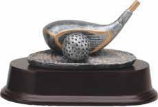Resin Golf Club Award on Walnut Base