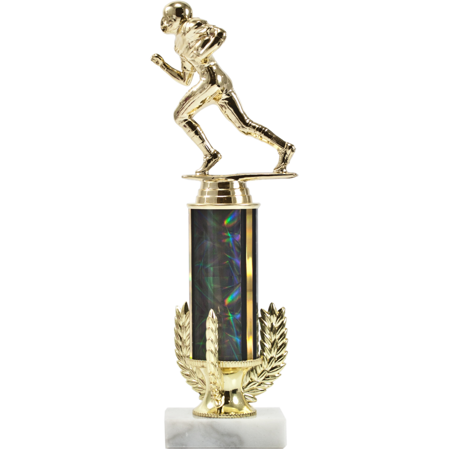 Tri-Wreath Round Football Column Trophy