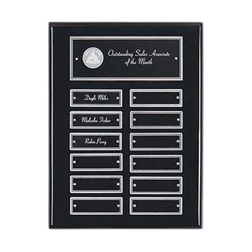 12 Plate Annual Award Plaque - Black Laminate - Nothers