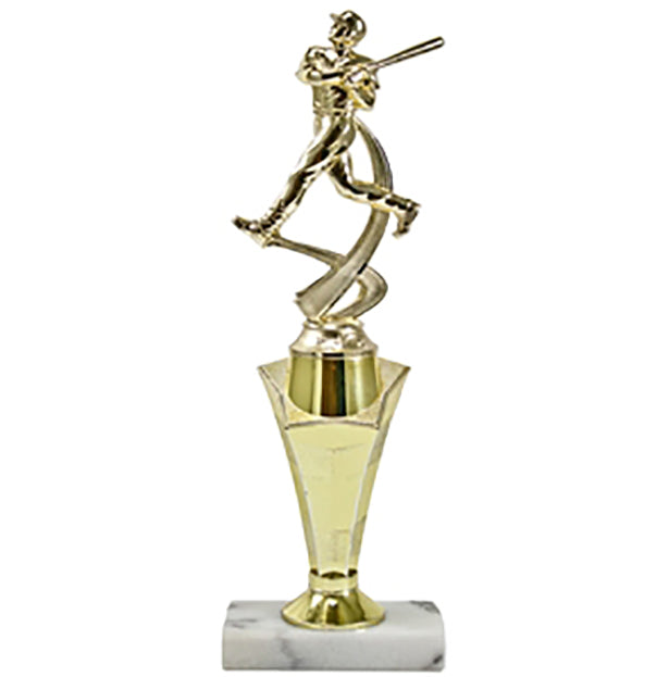 Baseball Player Swinging Trophy