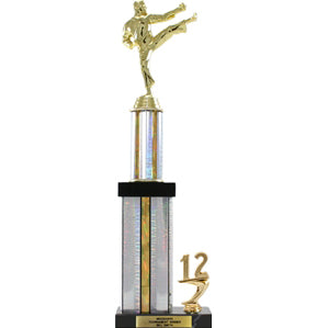 2 Tier Trophy Cup with Rectangular Column