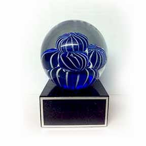 Art Glass Bubble Award on Black Base - - Nothers