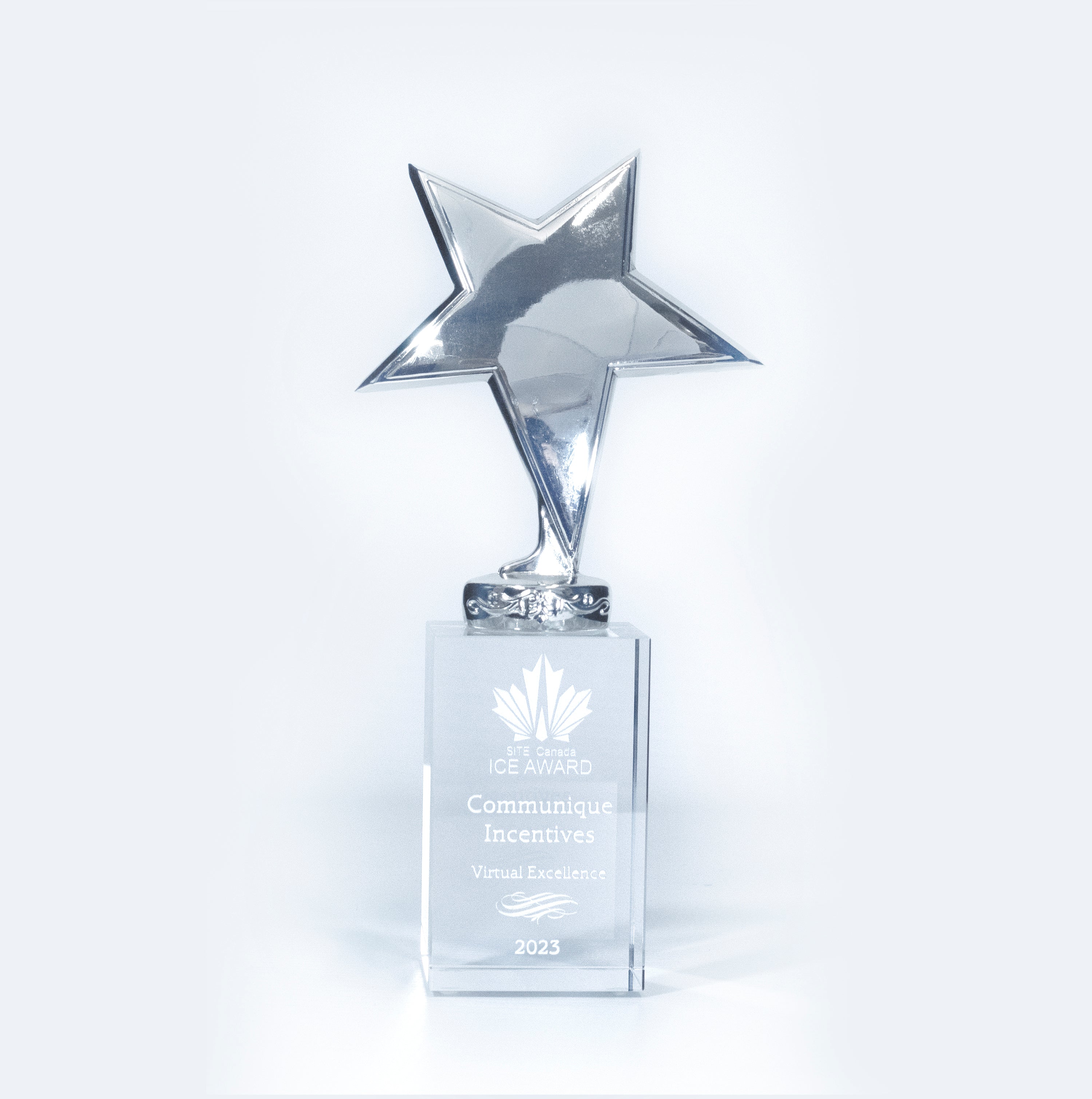 Glass Award with Silver Star