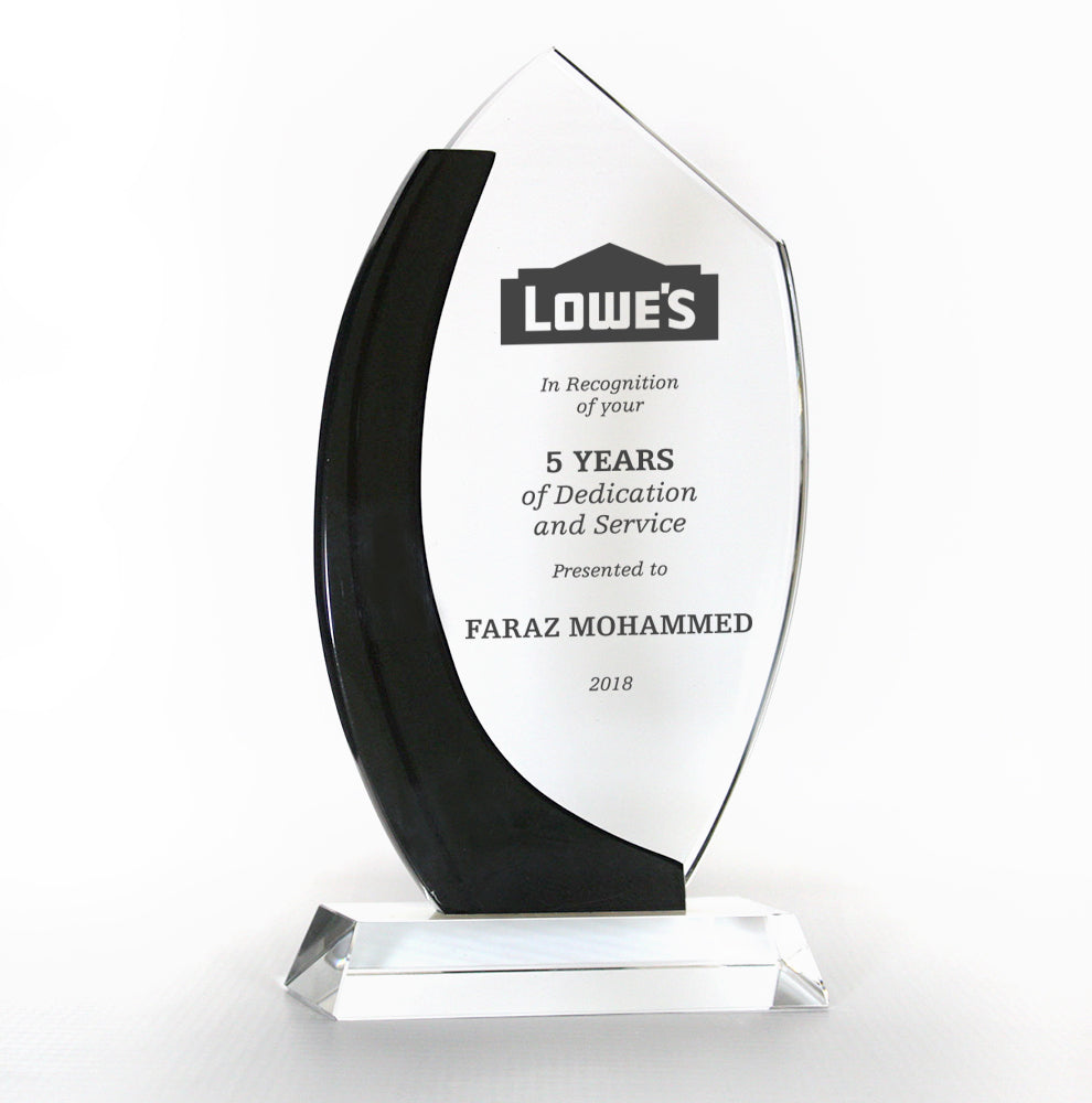 Glass Award with Black Arc - - Nothers