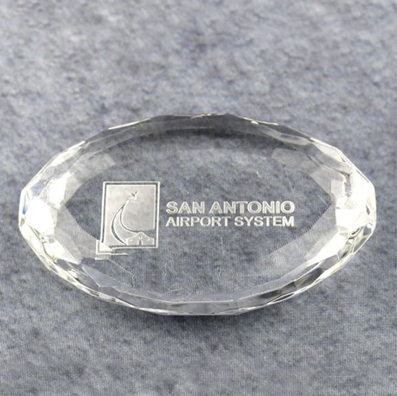 Glass Multi-Faceted Paperweight