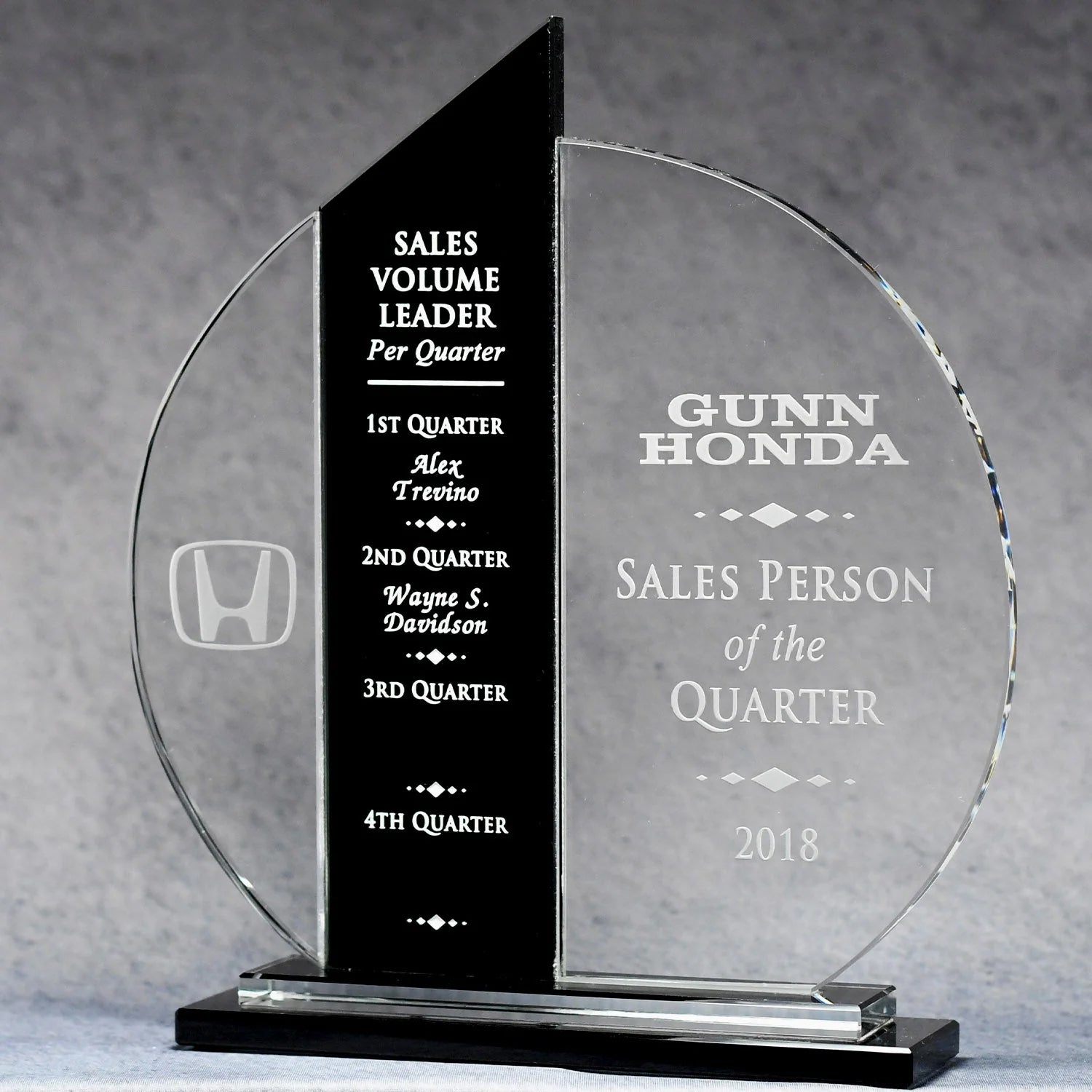 Glass Award with Black Bar - - Nothers