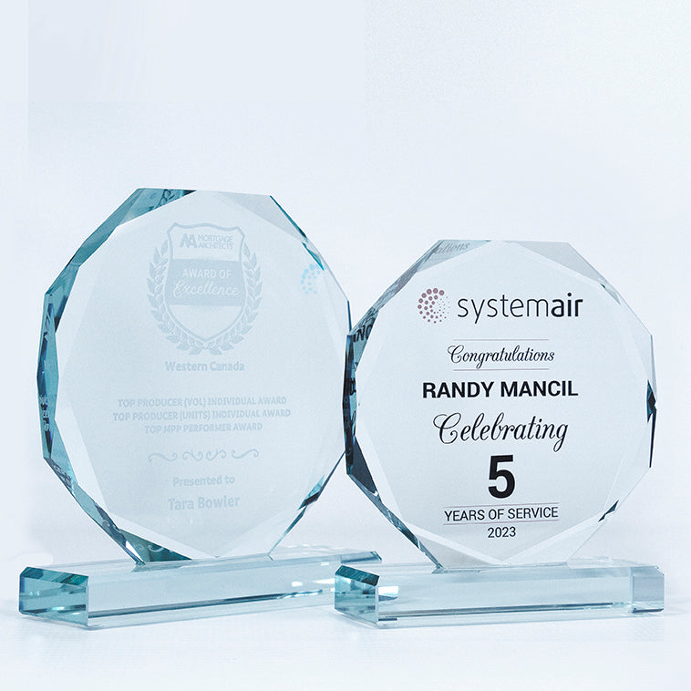 Jade Crystal Award with Beveled Edges