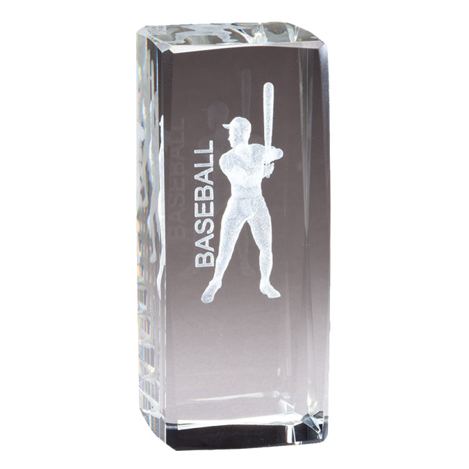 3D Laser Crystal Award - Male Baseball Player - Nothers