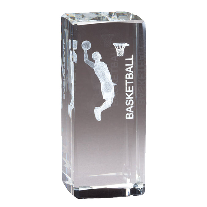 3D Laser Crystal Award - Male Basketball Player - Nothers