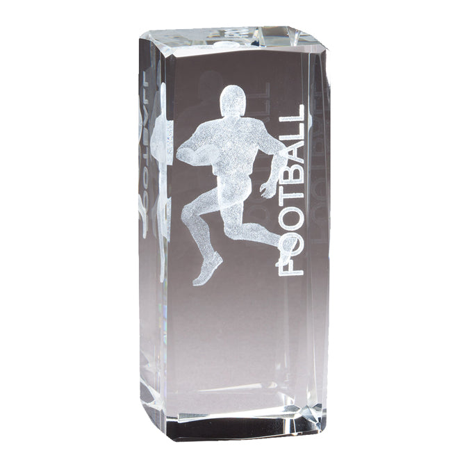 3D Laser Crystal Award - Football Player - Nothers