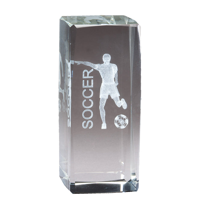 3D Laser Crystal Award - Female Soccer Player - Nothers