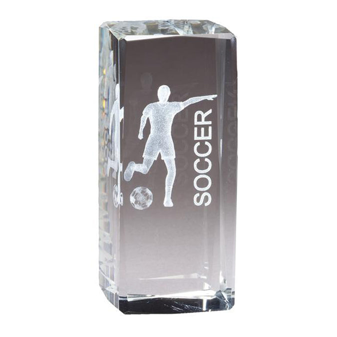 3D Laser Crystal Award - Male Soccer Player - Nothers