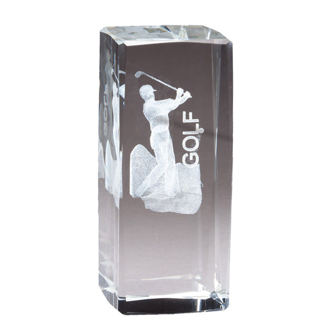 3D Laser Crystal Award - Male Golfer - Nothers