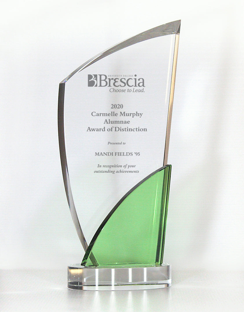 Crystal Award with Green Accent