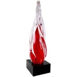 Art Glass with Red Twisted Spire