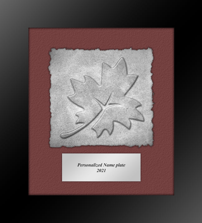 Framed Cast Maple Leaf Award Plaque - - Nothers
