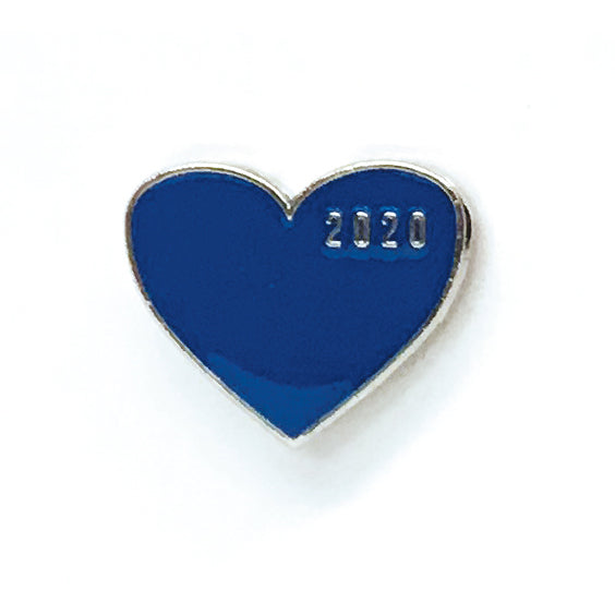 Blue Heart Shaped Lapel Pin