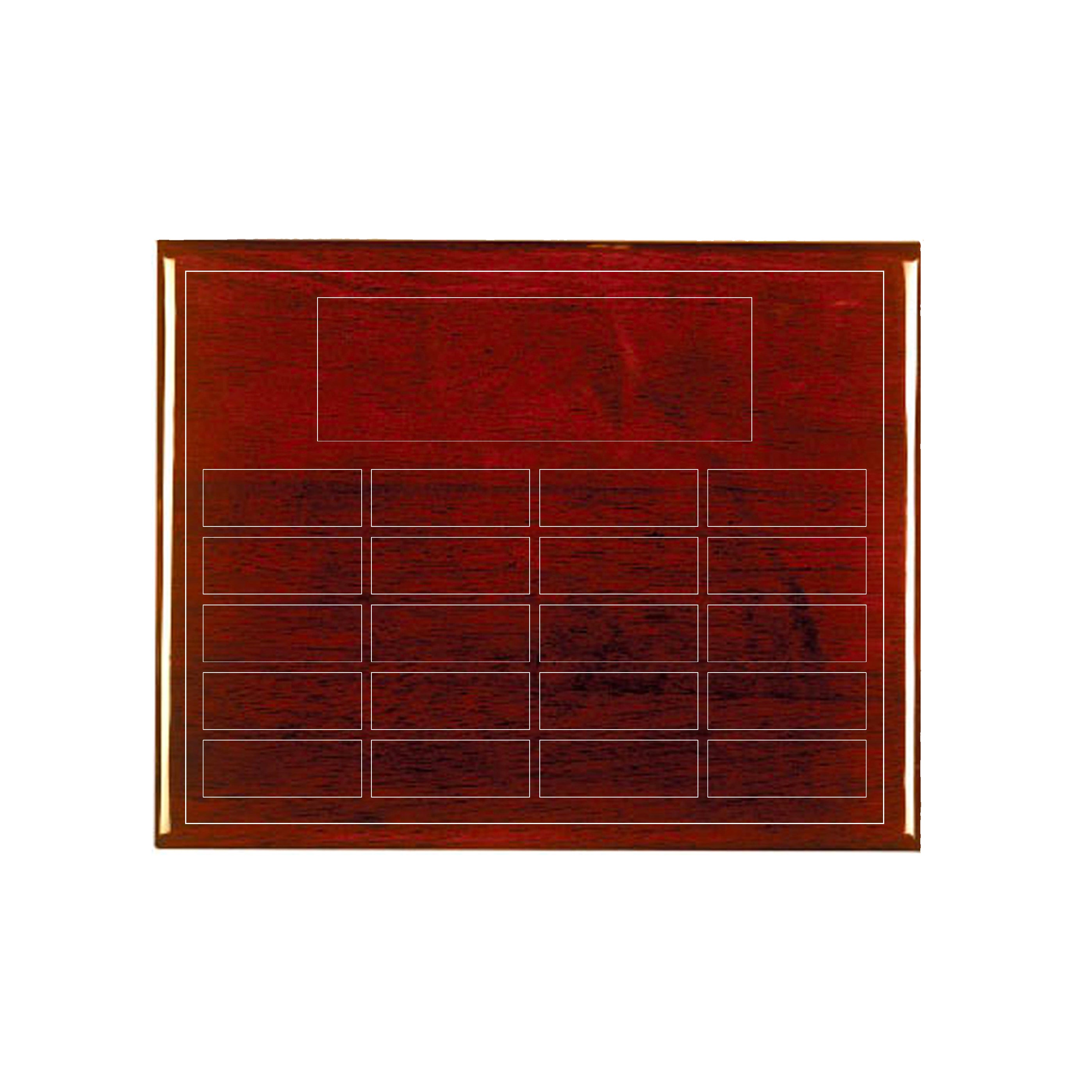20 Plate Annual Award Plaque - 10" x 13" Rosewood Piano Finish - Nothers