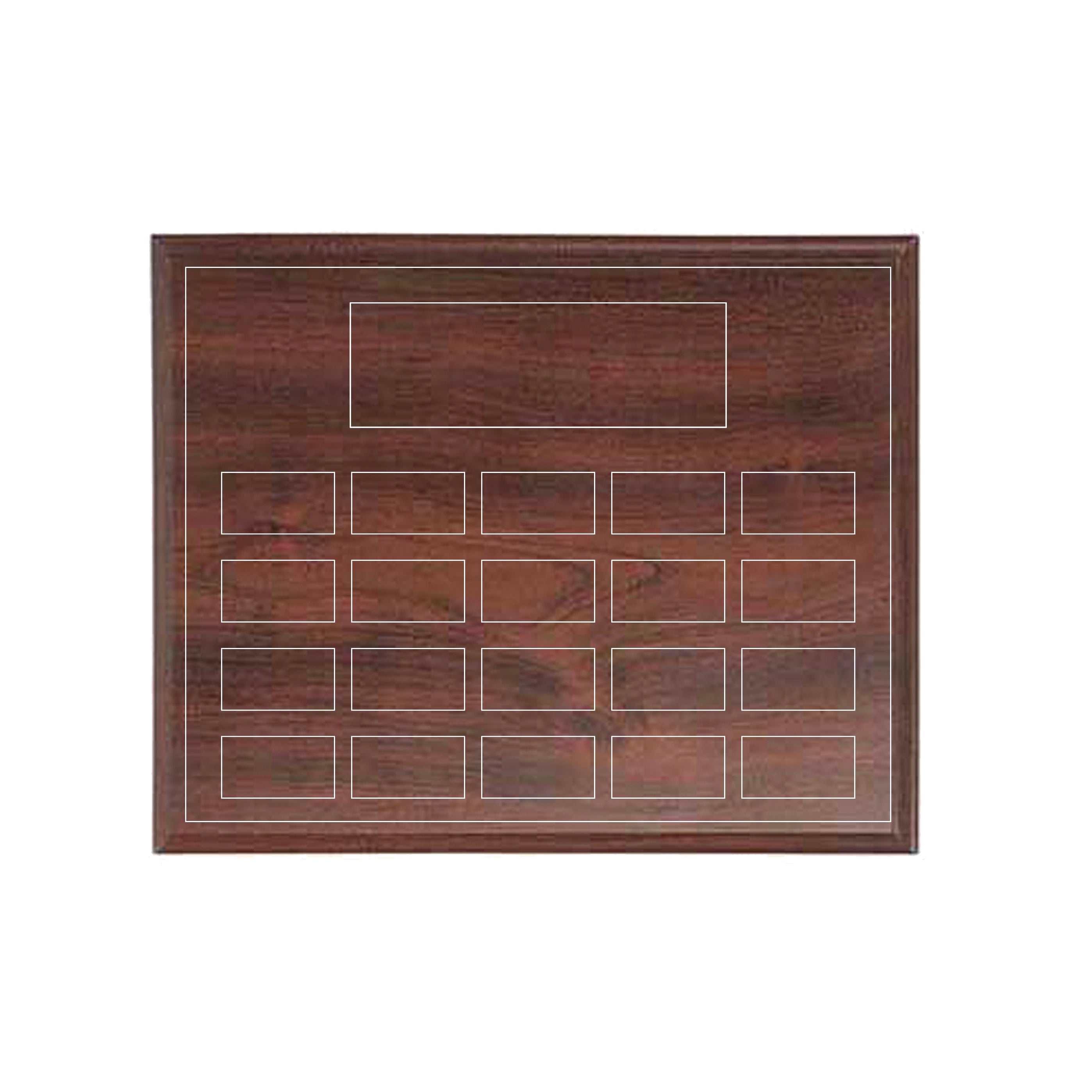20 Plate Annual Award Plaque - 12" X 15" Cherrywood Laminate - Nothers