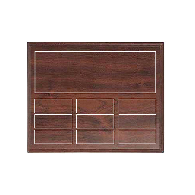 9 Plate Annual Award Plaque - Cherrywood Laminate - Nothers