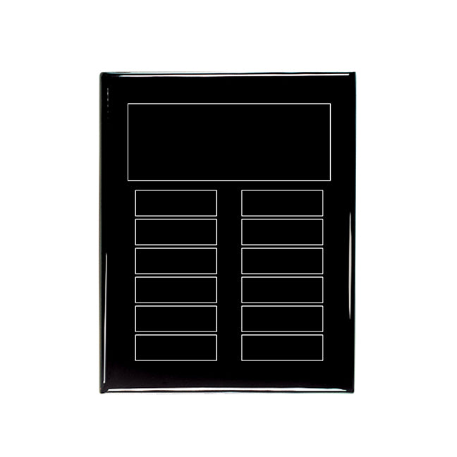 12 Plate Annual Award Plaque - Black Piano Finish - Nothers