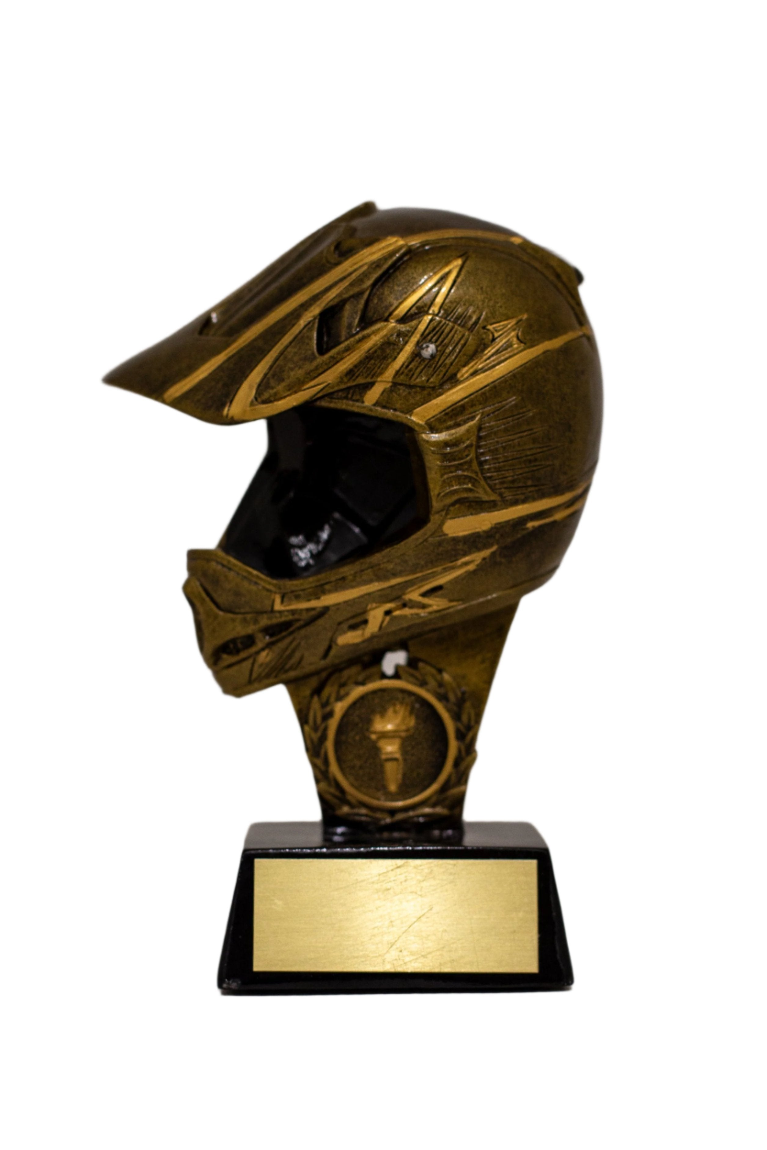 Gold Motocross Helmet Resin - 7"