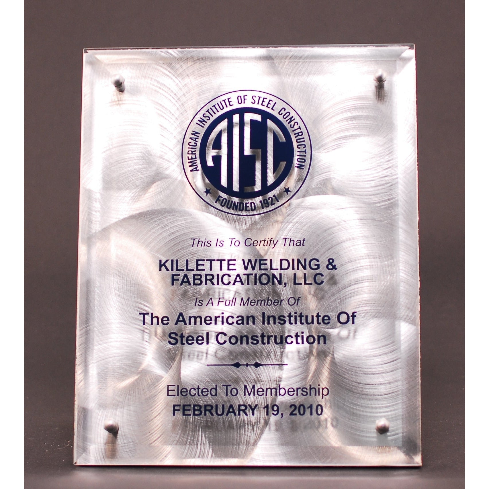 Glass Floating Award Plaque - - Nothers