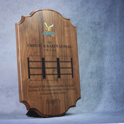 Annual Walnut Award Plaque with Scalloped Edges - - Nothers