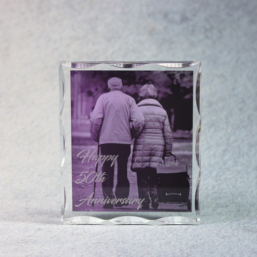 Acrylic Block Award with Scallop-Edge - - Nothers