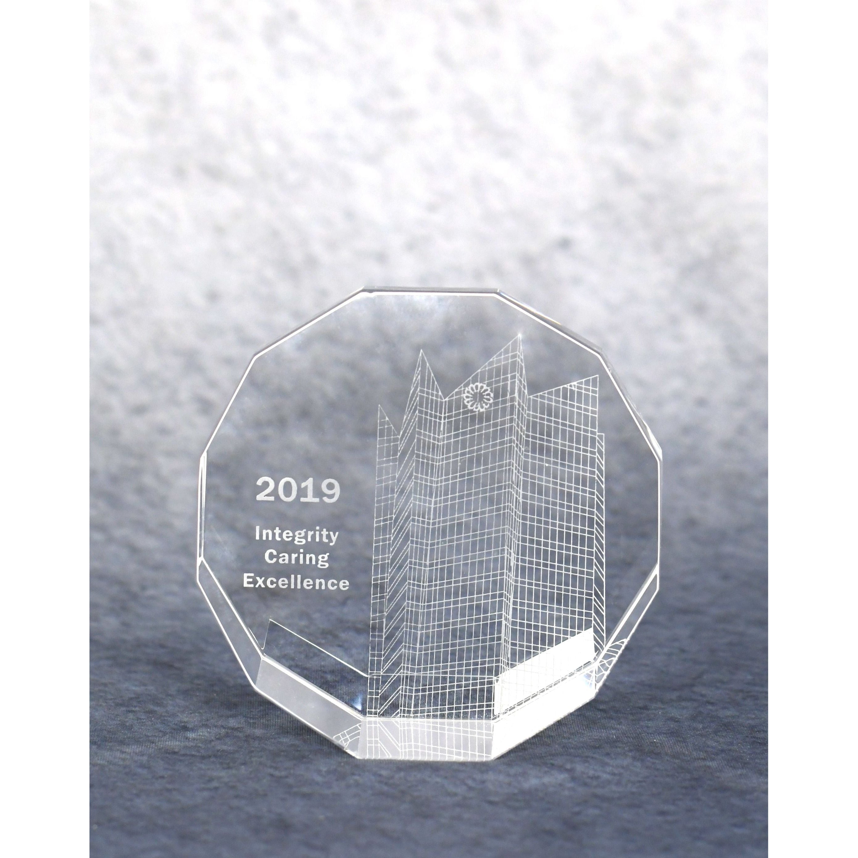 Crystal Paperweight Award - 3.25" - Nothers