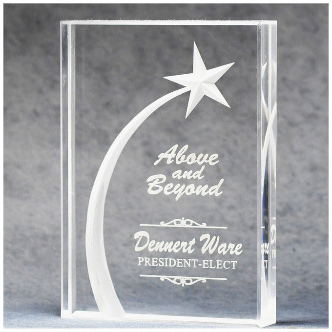 Acrylic Block Award with 3D Shooting Star - - Nothers