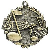 3D Wreath Medals - 1.75" 3D Music Notes - Nothers