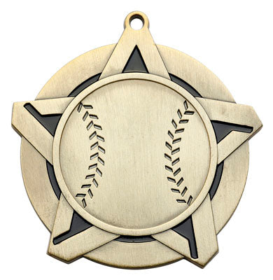 Gold Baseball Star Medal