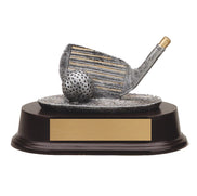 Resin Golf Club Award on Walnut Base