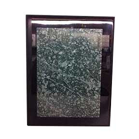 Piano Finish Award Plaque with Green Marble Plate - Black - Nothers