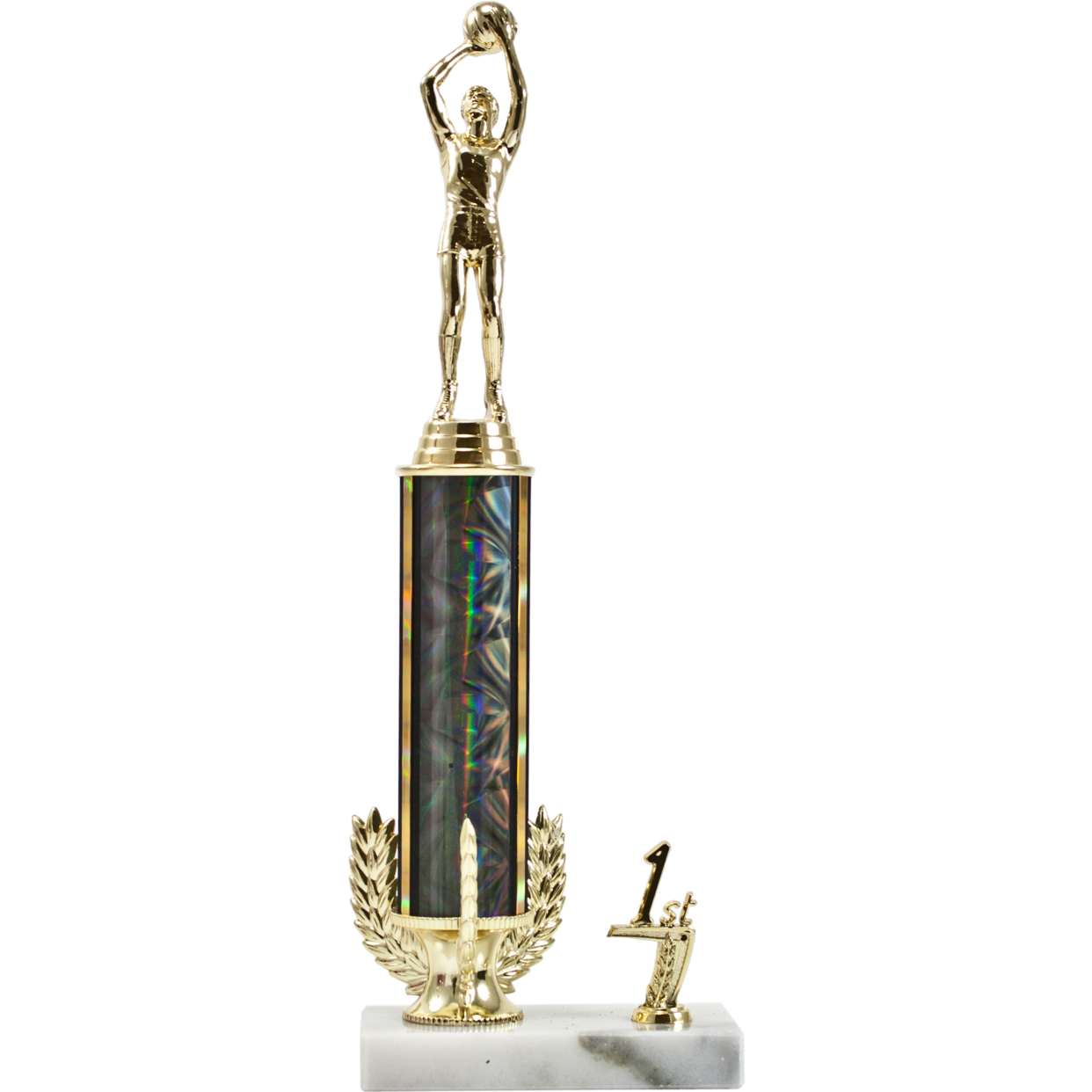 Tri-Wreath Trophy with Round Column and Trim - Default Title - Nothers