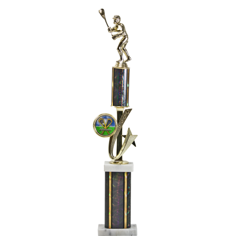 Dual Column Lacrosse Trophy with Riser