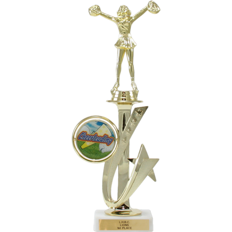Exclusive Cheerleading Shooting Star Spinner Riser Trophy